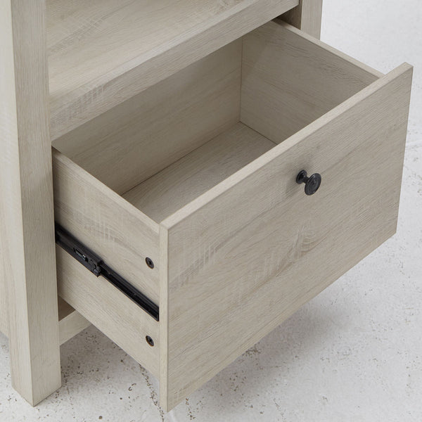 Seabrook Antique White Bookcase with Drawer Open Shelving Vintage Style