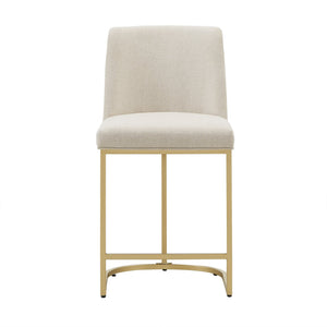 Klimt Upholstered Counter Stool Set with Gold Metal Base for Kitchen Bar Seating
