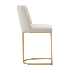 Klimt Upholstered Counter Stool Set with Gold Metal Base for Kitchen Bar Seating