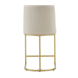 Klimt Upholstered Counter Stool Set with Gold Metal Base for Kitchen Bar Seating