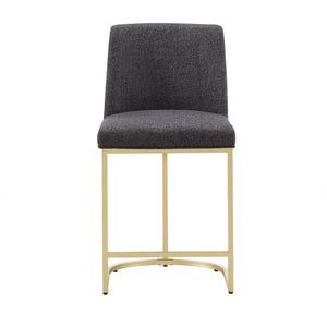 Homelegance Klimt Upholstered Counter Stool Set with Gold Metal Base for Kitchen Bar Seating Gold / Black E936-24BKW