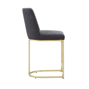 Klimt Upholstered Counter Stool Set with Gold Metal Base for Kitchen Bar Seating