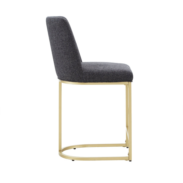 Klimt Upholstered Counter Stool Set with Gold Metal Base for Kitchen Bar Seating