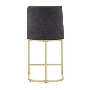 Klimt Upholstered Counter Stool Set with Gold Metal Base for Kitchen Bar Seating