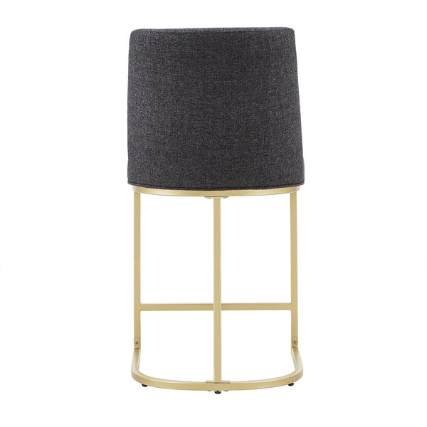 Klimt Upholstered Counter Stool Set with Gold Metal Base for Kitchen Bar Seating