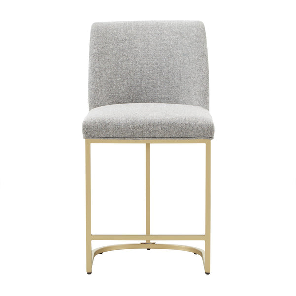 Klimt Upholstered Counter Stool Set with Gold Metal Base for Kitchen Bar Seating