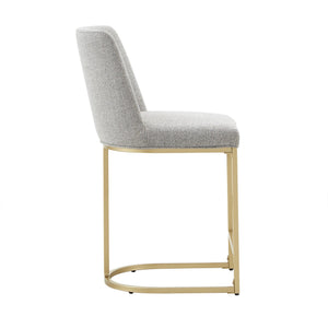 Klimt Upholstered Counter Stool Set with Gold Metal Base for Kitchen Bar Seating