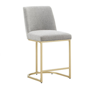 Klimt Upholstered Counter Stool Set with Gold Metal Base for Kitchen Bar Seating