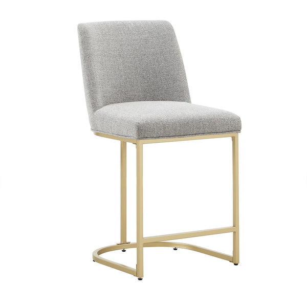 Klimt Upholstered Counter Stool Set with Gold Metal Base for Kitchen Bar Seating