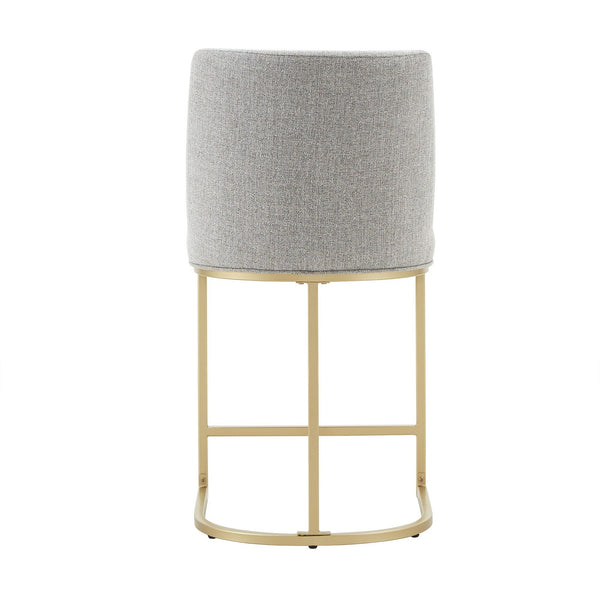 Klimt Upholstered Counter Stool Set with Gold Metal Base for Kitchen Bar Seating