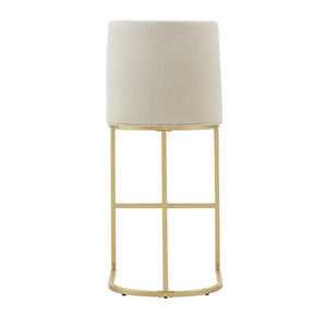 Homelegance Klimt Upholstered Barstools Set of 2 with Gold Metal Base for Kitchen Island Seating Gold / Beige E936-29BEW