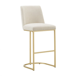 Klimt Upholstered Barstools Set of 2 with Gold Metal Base for Kitchen Island Seating