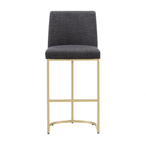 Klimt Upholstered Barstools Set of 2 with Gold Metal Base for Kitchen Island Seating