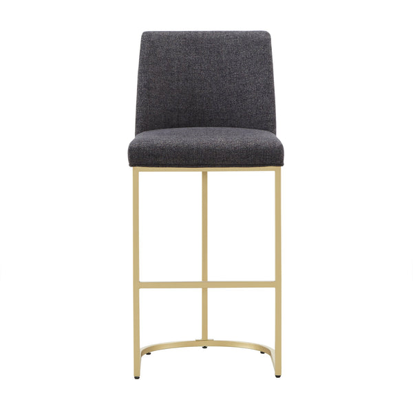Klimt Upholstered Barstools Set of 2 with Gold Metal Base for Kitchen Island Seating