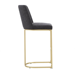 Klimt Upholstered Barstools Set of 2 with Gold Metal Base for Kitchen Island Seating