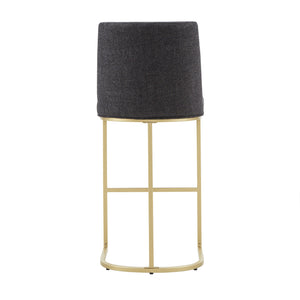 Klimt Upholstered Barstools Set of 2 with Gold Metal Base for Kitchen Island Seating