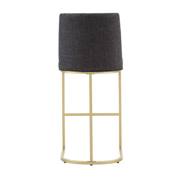 Klimt Upholstered Barstools Set of 2 with Gold Metal Base for Kitchen Island Seating