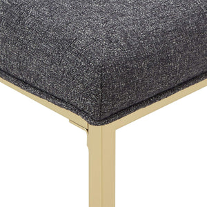 Klimt Upholstered Barstools Set of 2 with Gold Metal Base for Kitchen Island Seating