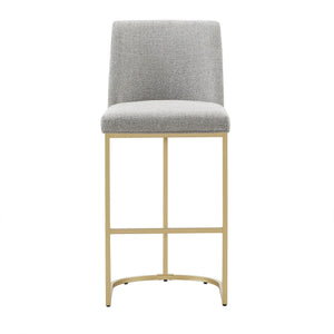 Klimt Upholstered Barstools Set of 2 with Gold Metal Base for Kitchen Island Seating
