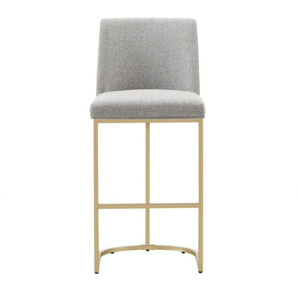 Klimt Upholstered Barstools Set of 2 with Gold Metal Base for Kitchen Island Seating