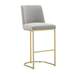 Klimt Upholstered Barstools Set of 2 with Gold Metal Base for Kitchen Island Seating