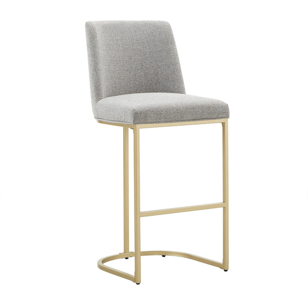 Klimt Upholstered Barstools Set of 2 with Gold Metal Base for Kitchen Island Seating