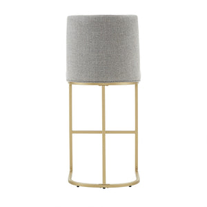 Klimt Upholstered Barstools Set of 2 with Gold Metal Base for Kitchen Island Seating