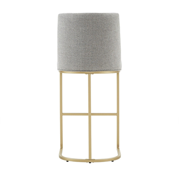 Klimt Upholstered Barstools Set of 2 with Gold Metal Base for Kitchen Island Seating