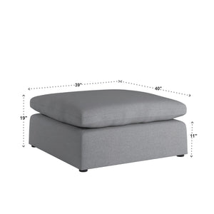 Monico Upholstered Ottoman Foam and Down Fill Accent Seat for Living Rooms