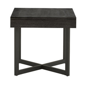 Nadian Modern End Table with Drawer Metal Base and Wood Grain Mdf Top for Living Room