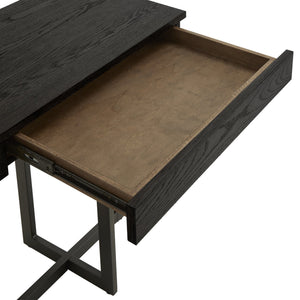 Nadian Console Table with Two Drawers Mdf Top Metal Base for Entryway Living Room