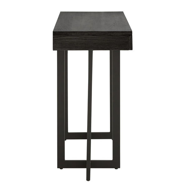 Nadian Console Table with Two Drawers Mdf Top Metal Base for Entryway Living Room