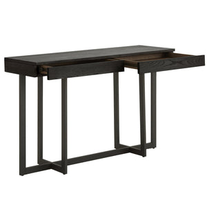 Nadian Console Table with Two Drawers Mdf Top Metal Base for Entryway Living Room