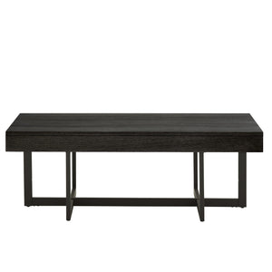 Homelegance Nadian Modern Coffee Table with Storage Drawers and Powder-coated Metal Base Black E986BK-30