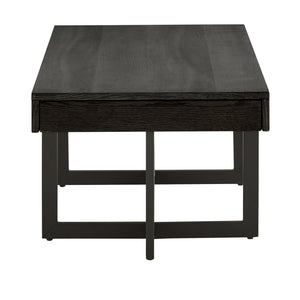 Nadian Modern Coffee Table with Storage Drawers and Powder-coated Metal Base