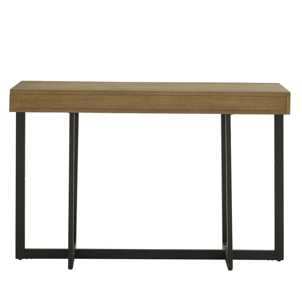 Homelegance Nadian Console Table with Two Drawers Mdf Top Metal Base for Entryway Living Room Brown E986BR-05