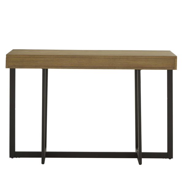 Homelegance Nadian Console Table with Two Drawers Mdf Top Metal Base for Entryway Living Room Brown E986BR-05