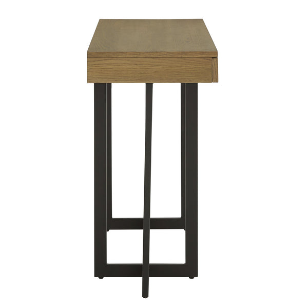 Nadian Console Table with Two Drawers Mdf Top Metal Base for Entryway Living Room