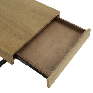 Nadian Modern Coffee Table with Storage Drawers and Powder-coated Metal Base