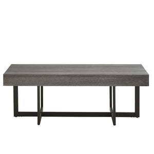Nadian Modern Coffee Table with Storage Drawers and Powder-coated Metal Base