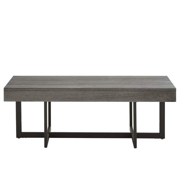 Nadian Modern Coffee Table with Storage Drawers and Powder-coated Metal Base