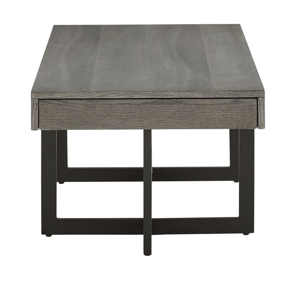 Nadian Modern Coffee Table with Storage Drawers and Powder-coated Metal Base