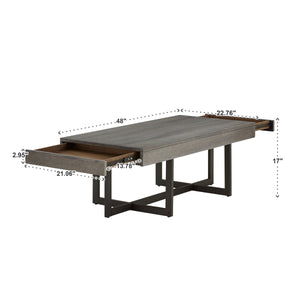 Nadian Modern Coffee Table with Storage Drawers and Powder-coated Metal Base