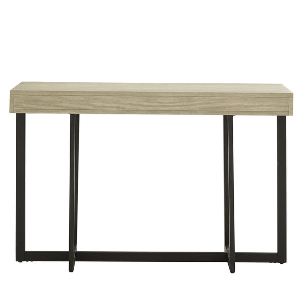 Nadian Console Table with Two Drawers Mdf Top Metal Base for Entryway Living Room