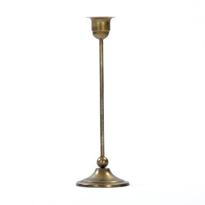Zentique Abelard Tall Iron Candle Holder — Sculptural Minimalist Taper Candlestick, Matte Distressed Finish EAC132374
