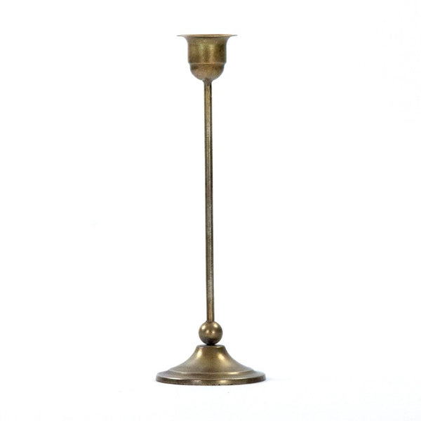 Zentique Abelard Tall Iron Candle Holder — Sculptural Minimalist Taper Candlestick, Matte Distressed Finish EAC132374