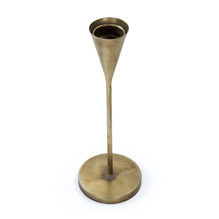 Zentique Geneva Tall Iron Candle Holder for Pillar & Taper Candles — Minimal Matte Sheet-Metal Accent (18") EAC132381