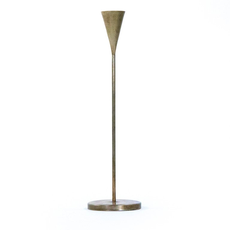 Zentique Geneva Tall Iron Candle Holder for Pillar & Taper Candles — Minimal Matte Sheet-Metal Accent (18") EAC132381