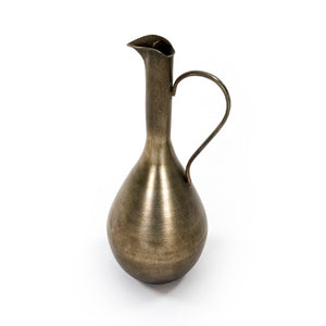 Zentique Blaise Iron Jug Decorative Accent – Matte Sculptural Vase for Dried Stems, Rustic-Modern Tabletop (18") EAG132420