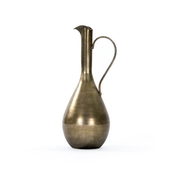 Zentique Blaise Iron Jug Decorative Accent – Matte Sculptural Vase for Dried Stems, Rustic-Modern Tabletop (18") EAG132420